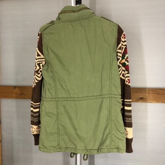 Ralph Lauren Denim &‎ Supply Field Jacket Military Green & Aztec Knit Sz XS - Picture 5 of 15
